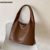Retro Leather Tote Bag for College Students