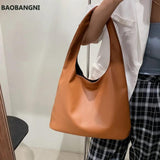 Retro Leather Tote Bag for College Students