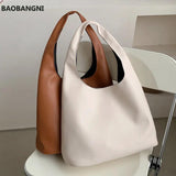 Retro Leather Tote Bag for College Students
