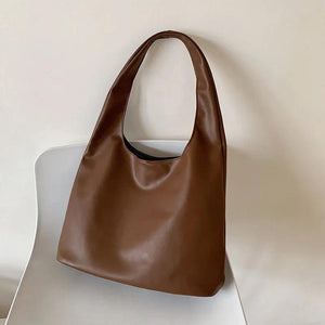 Retro Leather Tote Bag for College Students