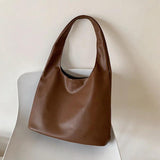 Retro Leather Tote Bag for College Students