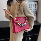 Quilted Flap Shoulder Bag Chain Crossbody Clutch PU Leather Armpit Handbag
