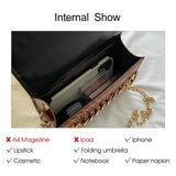 Women's Flap Shoulder Bag Small Leather Crossbody Metal Chain Clutch