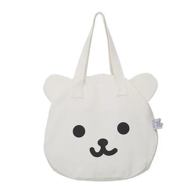 Women Bag Bear Head Double-Sided Back Shoulder Bag Large-Capacity School Bag