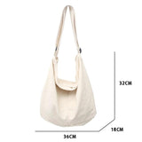 Women Canvas Shoulder Bag Large Capacity Handbag Tote Solid C