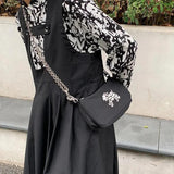 Retro Nylon Underarm Bag for Women Chain Shoulder Crossbody Bags