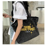 Denim Crossbody Bag for Women Travel Zipper Handbag Tote
