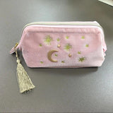 Anime Printed Velvet Star Moon Tassel Cosmetic Storage Bag