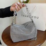 Diamonds Shoulder Crossbody Square Bags For Women Small Zipper Handbag