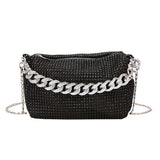Diamonds Shoulder Crossbody Square Bags For Women Small Zipper Handbag