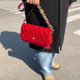 Velvet Chain Handbag Girls Purse Small Bag Women