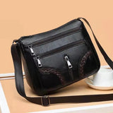 Soft Leather Shoulder Messenger Bag for Fashionable Mothers