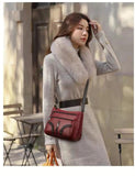 Soft Leather Shoulder Messenger Bag for Fashionable Mothers
