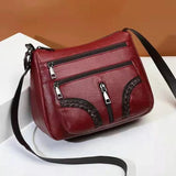 Soft Leather Shoulder Messenger Bag for Fashionable Mothers