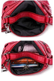 Women's Soft Leather Shoulder Bags Multi-Layer Crossbody Handbag
