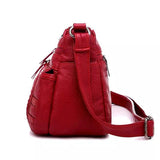 Women's Soft Leather Shoulder Bags Multi-Layer Crossbody Handbag
