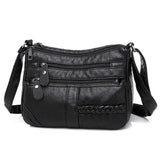 Women's Soft Leather Shoulder Bags Multi-Layer Crossbody Handbag