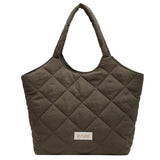 Rhombic Lattice Commute Bag Quilted Large Capacity Soft Casual Vintage