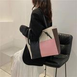 Shoulder Bags Women Panelled Underarm Office Ladies Large Capacity Totes