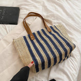 Straw Woven Underarm Shoulder Bags Women Summer Beach Female Shopper Handbags
