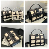Vintage Square Handbags Shoulder Bags Pu Leather Messenger Bags