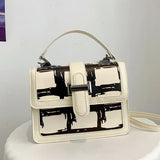 Vintage Square Handbags Shoulder Bags Pu Leather Messenger Bags