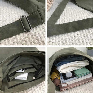 Women Canvas Shoulder Bags Large Capacity Mori-girls Vintage Students Minimalist