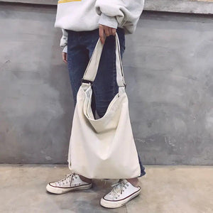 Women Canvas Shoulder Bags Large Capacity Mori-girls Vintage Students Minimalist