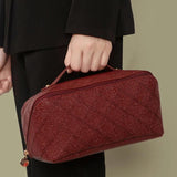 Leather Cosmetic Bag Portable Travel Cosmetic Storage Bag