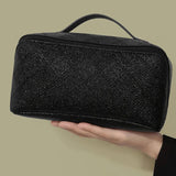 Leather Cosmetic Bag Portable Travel Cosmetic Storage Bag