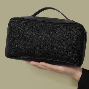 Leather Cosmetic Bag Portable Travel Cosmetic Storage Bag