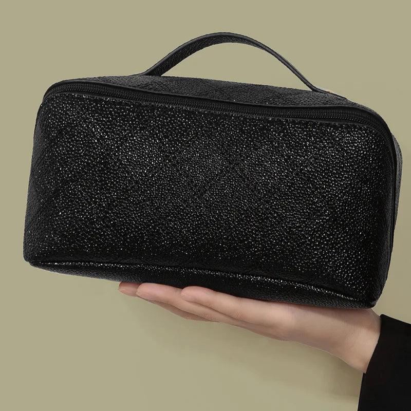 Leather Cosmetic Bag Portable Travel Cosmetic Storage Bag
