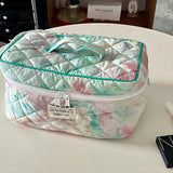 Floral Print Travel Cosmetic Bag Large Capacity Pencil Case