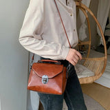 Vintage Leather Shoulder Crossbody Bag Soft Handbag Purse