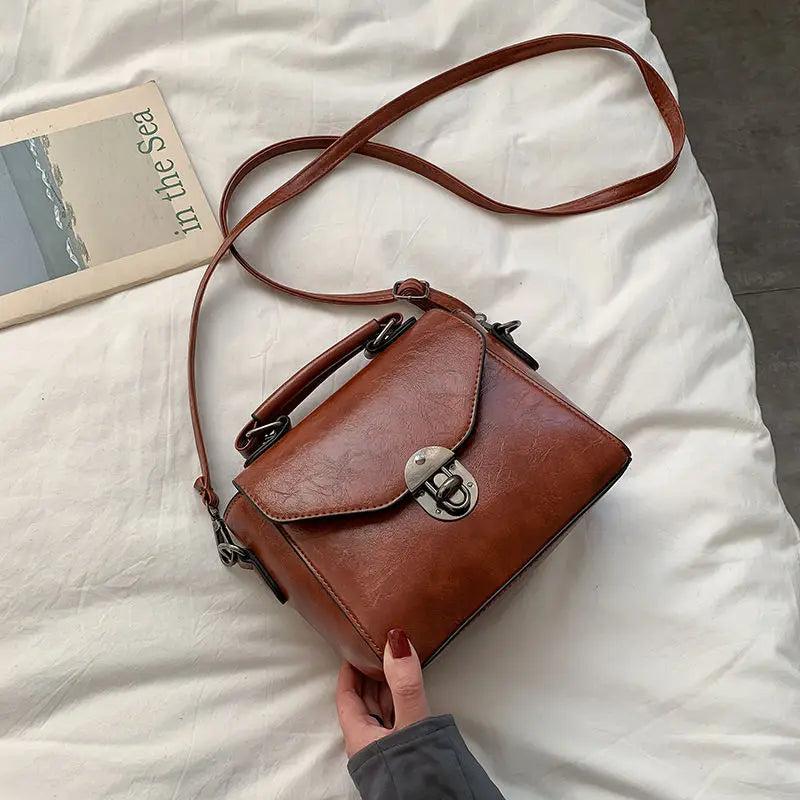 Vintage Leather Shoulder Crossbody Bag Soft Handbag Purse