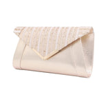 Leather Clutch Bag with Sequin Decoration for Wedding Bride