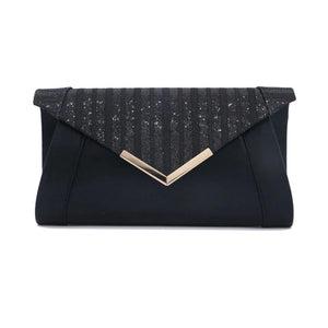 Leather Clutch Bag with Sequin Decoration for Wedding Bride