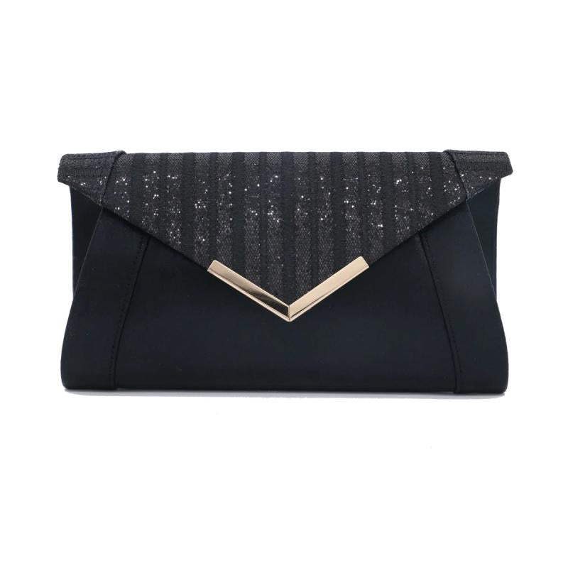 Leather Clutch Bag with Sequin Decoration for Wedding Bride