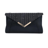 Leather Clutch Bag with Sequin Decoration for Wedding Bride