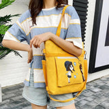 Bubble Girl Style Shoulder Canvas Bags for Campus College Student