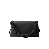 Vintage PU Satchel with Weave Handle and Zipper