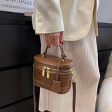 Barrel-shaped Shoulder Bags Women Crossbody Square Bag and Purses
