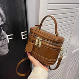 Barrel-shaped Shoulder Bags Women Crossbody Square Bag and Purses