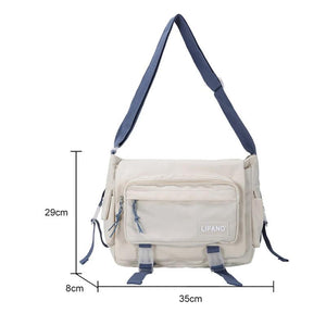 Nylon Messenger Bags Solid Crossbody Handbags Pockets Large Capacity