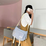 Nylon Messenger Bags Solid Crossbody Handbags Pockets Large Capacity