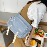 Nylon Messenger Bags Solid Crossbody Handbags Pockets Large Capacity