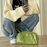 Retro Leather Shoulder Bag for Women Large Capacity Clutch Wallet Totes