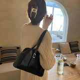 Retro Leather Shoulder Bag for Women Large Capacity Clutch Wallet Totes