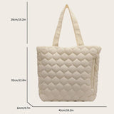 Quilted Underarm Bag Large Capacity Winter Top-handle Bag