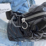 Quilted Shoulder Bag Pompom Pendant Large Capacity Crossbody Bag